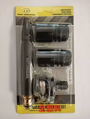 Cross-border foreign trade black diamond high-pressure water gun set with full set of connectors, adjustable pressure, suitable for car washing and garden watering (High pressure car wash water gun) - plastic-black-diamond-bubble-shell-model-black-connector