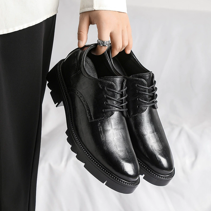 Мужская Деловая одежда из натуральной кожи 10 см, увеличивающая внутреннюю высоту, повседневная обувь на платформе, увеличивающая рост, 8 см, британская Свадебная Мужская обувь для жениха