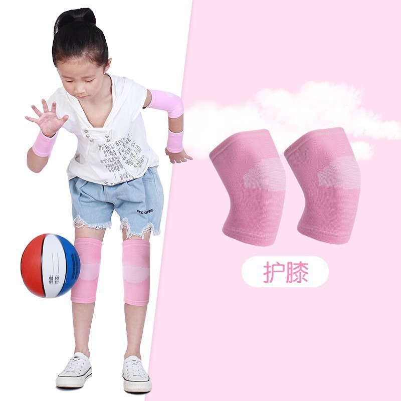子供の夏の薄い膝パッド、スポーツ肘パッド、学生落下防止ランニングバスケットボール縄跳び保護具セット、足首パッド、手首パッド|undefined
