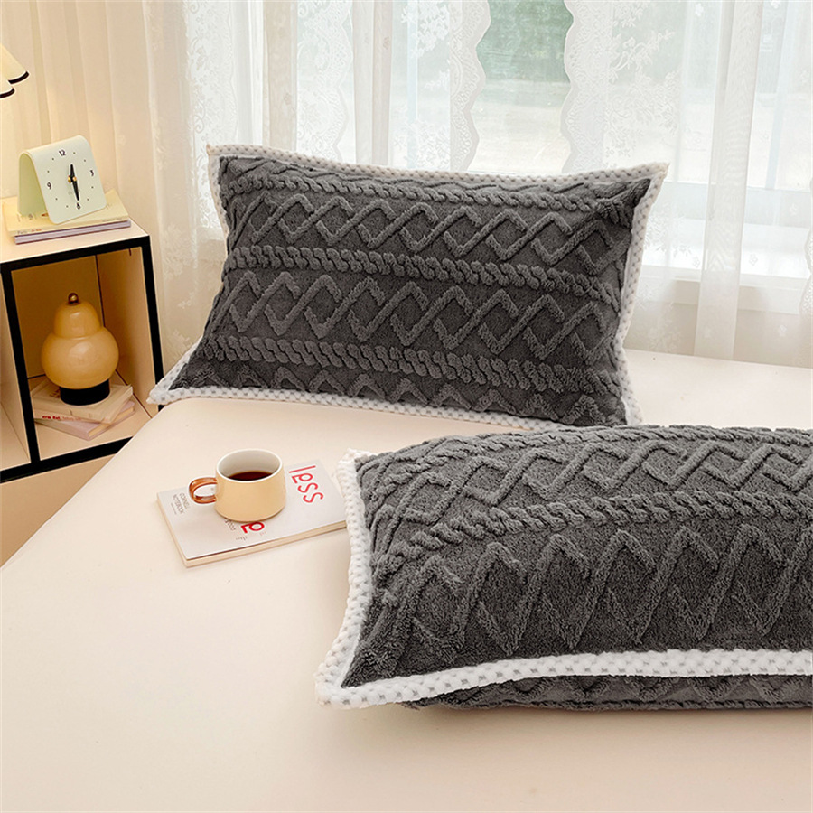 Comercio exterior transfronterizo Tafu Funda de almohada de terciopelo de invierno individual Funda de almohada de terciopelo Funda de almohada Color sólido Funda de almohada de terciopelo cálida y simple