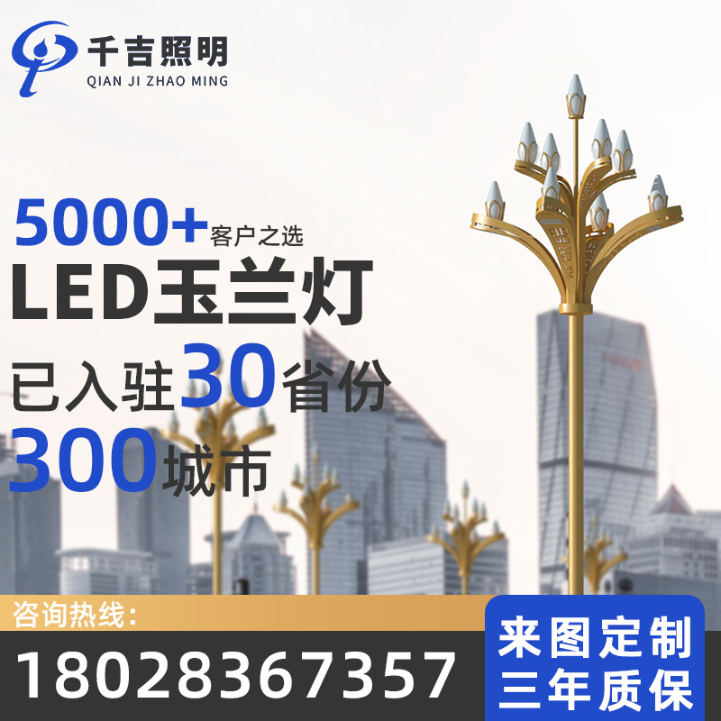 千吉玉兰灯大型市政工程户外道路照明灯景区特色中华灯定制景观灯|ru