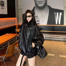 黑色皮衣外套女2025秋季新款美式复古炸街机车服皮衣外套上衣夹克