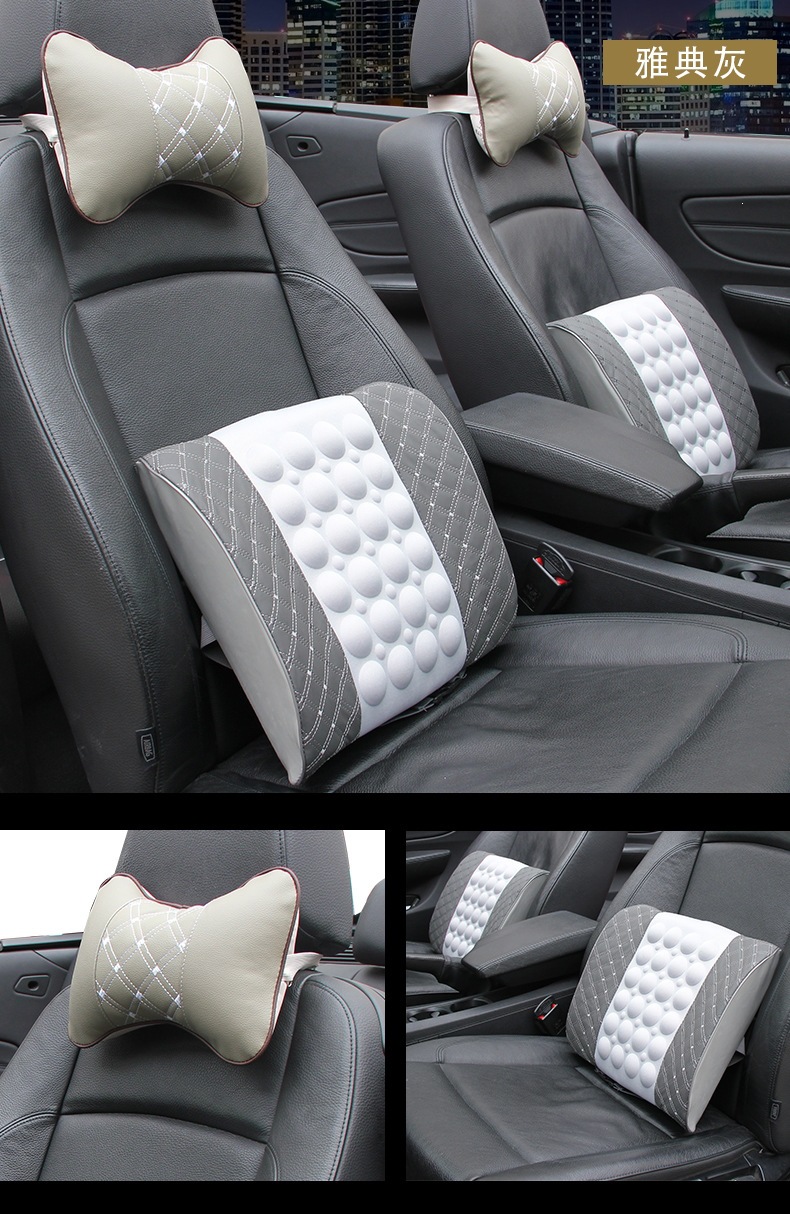 Electric Massage Lumbar Cushion for Car, Waist Support Backrest for Drivers, Comfortable Car Lumbar Support for Summer