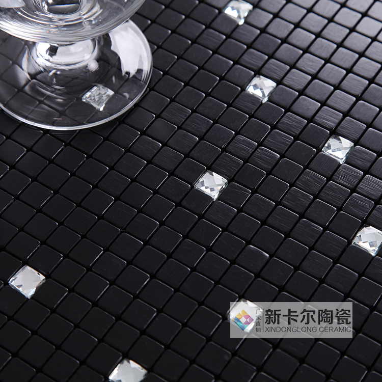 15 블랙 브러시드 + 실버 다이아몬드 - 접착식 뒷면 포함