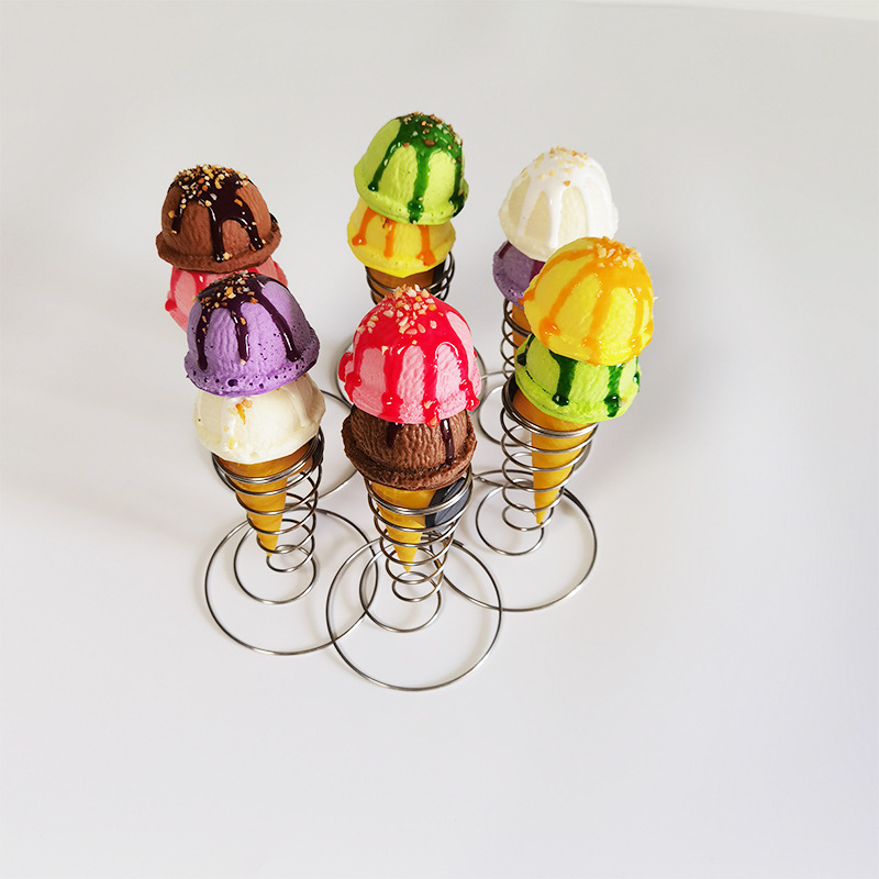 Acero inoxidable estante de helado cono soporte de pantalla ventana tubo de huevo decoración de alimentos accesorios decoración de helado decoración de mostrador