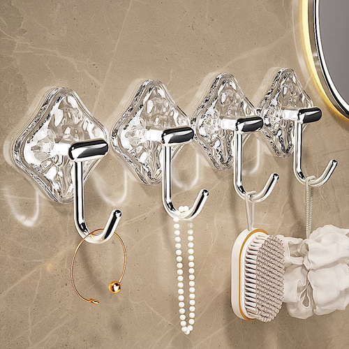 Transparent hook adhesive strong load-bearing punch-free bathroom bathroom kitchen dormitory seamless paste wall adhesive hook