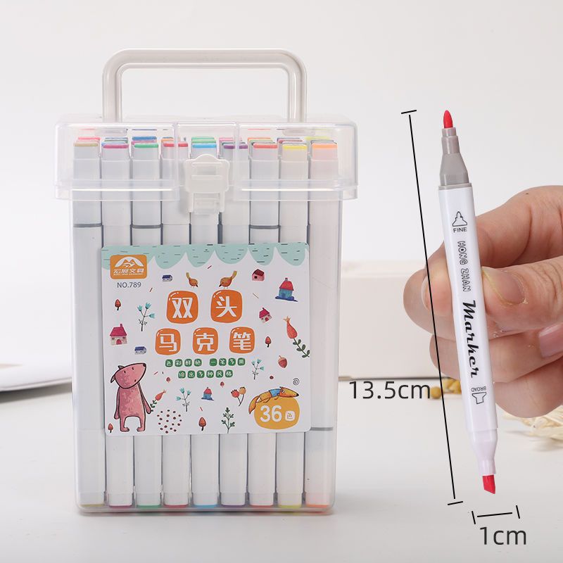 Traje de marcador de doble cabeza al por mayor de 12 Colores de 24 colores de 48 colores marcador de acuarela a base de agua para niños graffiti pluma de cabeza grande