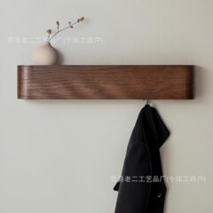 现货隐藏式衣架壁挂架玄关处衣服挂架胡桃木墙上衣帽挂钩单板衣架
