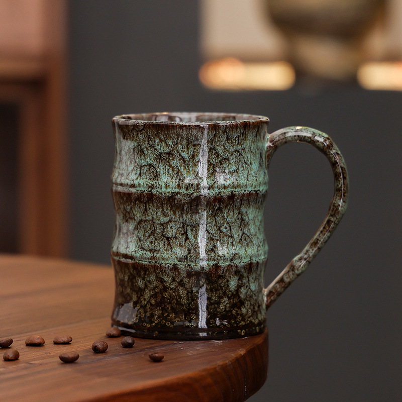 Bestseller: Vintage-Style Ceramic Coffee Cup Top Quality Latte Art Design, American-Style Large-Capacity Mug_voghion.com