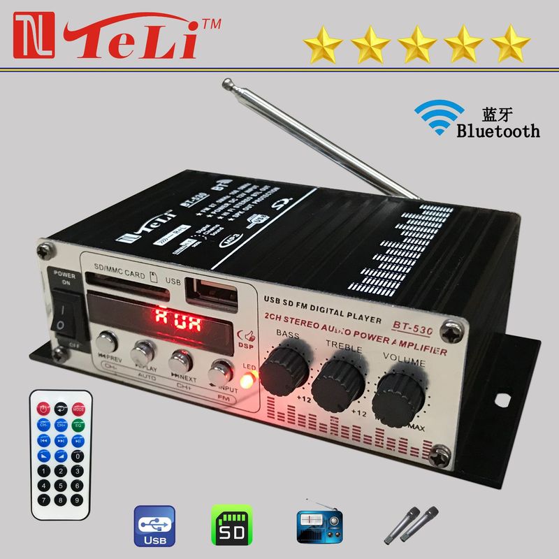 Teliブルートゥース小型アンプBT-530カードを読むusb fm fm fmラジオ12vアンプアマゾン|undefined