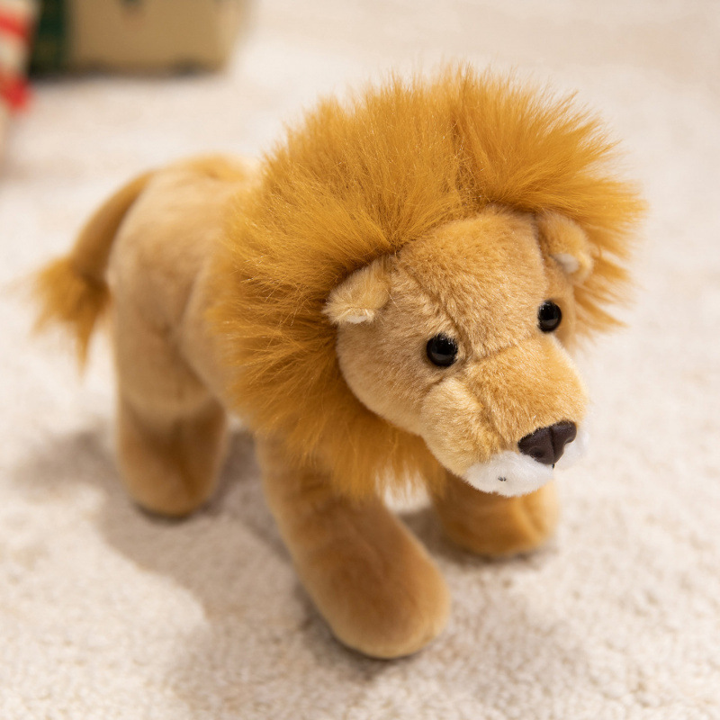 Muñeca de león de pie animal de simulación cabra vaca juguetes de peluche decoración muñeca de regalo para niños muñeca image 7