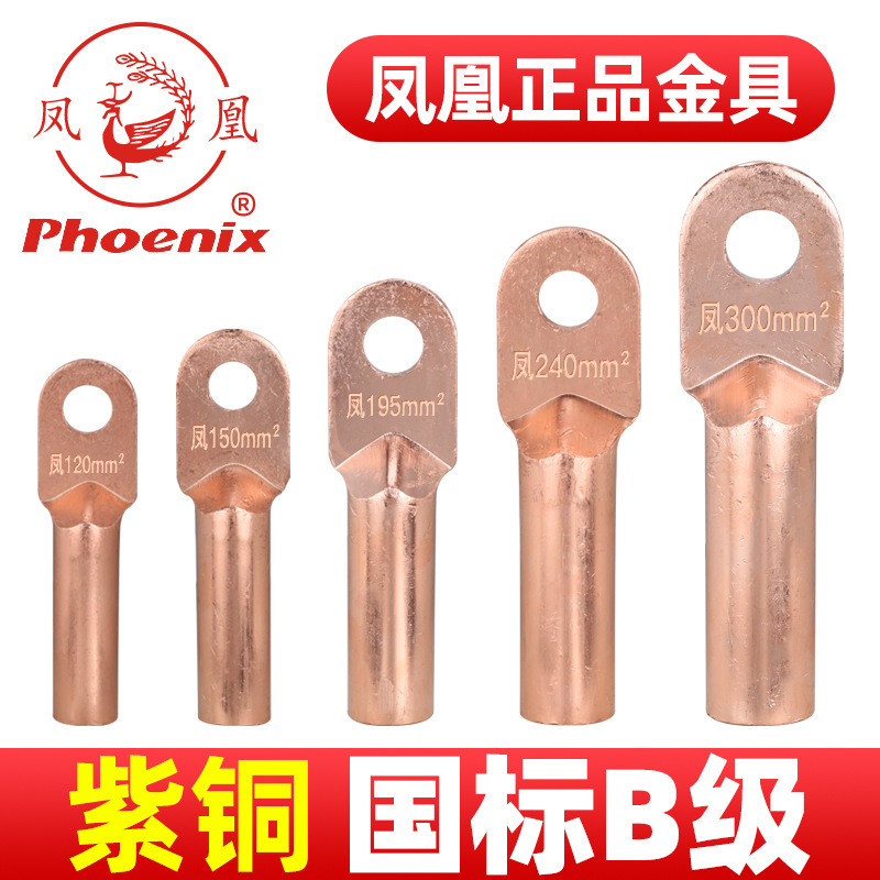 凤凰牌DT10 16 25 35 50 70 95 120平方铜接线鼻子铜线耳铜线端子