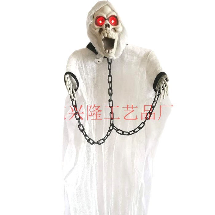 Fantasmas blancas colgantes fantasmas Halloween casa embrujada tienda de tatuajes sala secreta escape accesorios decoración colgante hechizo