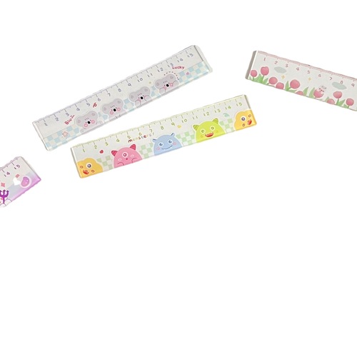 New ruler student girl heart scale office culture and education new style cute style cartoon 15cm ruler wholesale