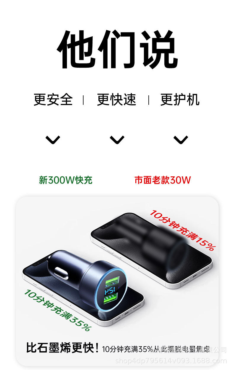Car Charger Super Fast Charging Cigarette Lighter Conversion Plug Car Charger Conversion Head Car Charger One to Two