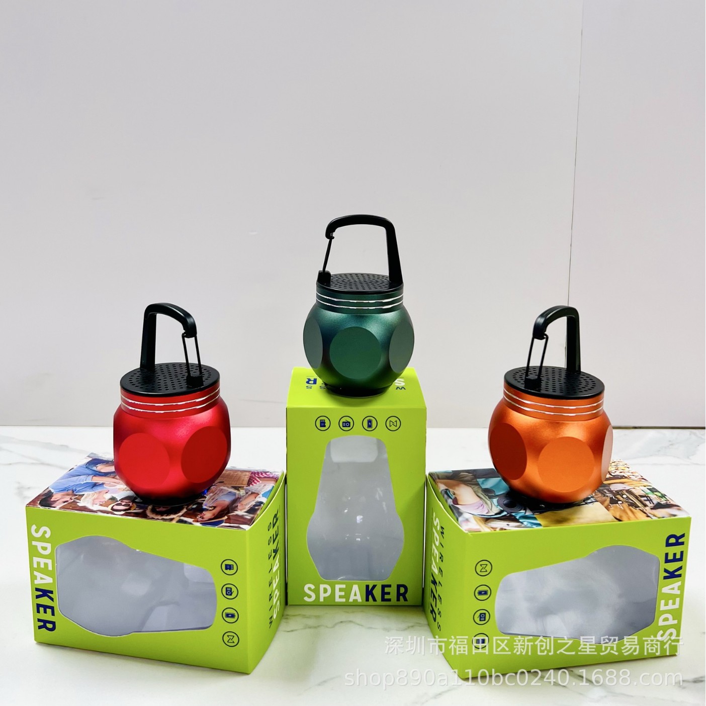 无线蓝牙音箱户外跑步运动骑行铝合金便携手提金属挂钩自行车音响