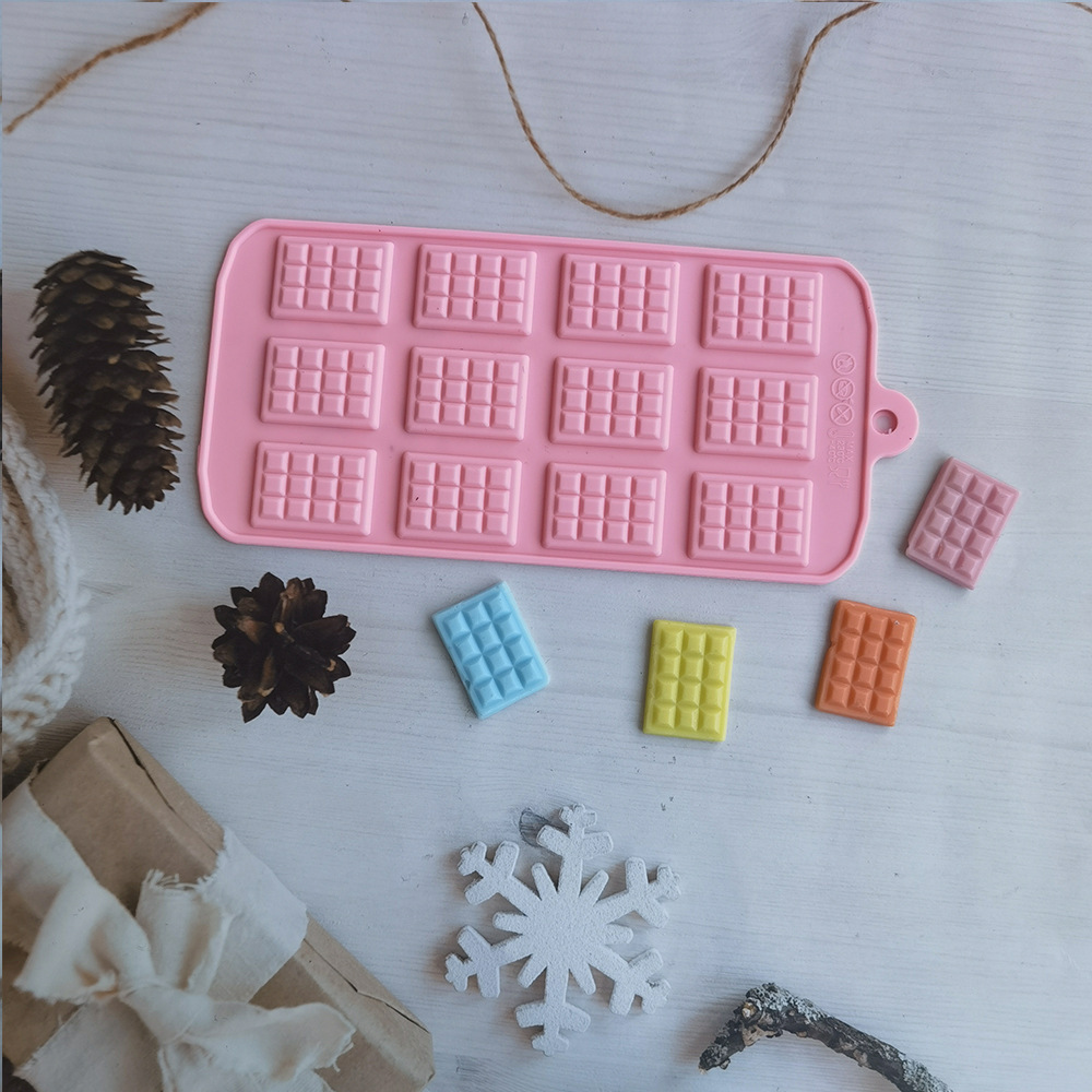 Silicone 12 torta de chocolate waffle chocolate molde de silicona molde de postre utensilios de cocina para hornear harina de arroz