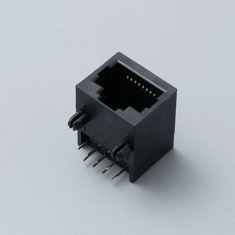 RJ45 разъем 18 высокая пластик 8P8C 90 градусов изогнутый штекер RJ45 одиночный головной сетевой разъем сетевой слот