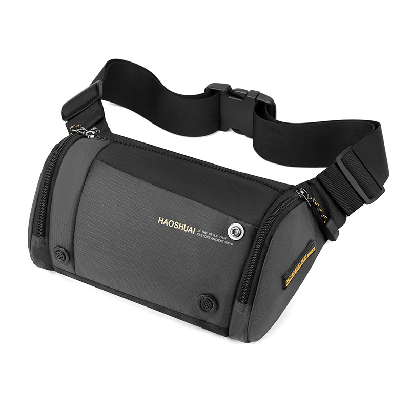 Bolso de pecho fresco de moda de los nuevos hombres bolsa de mensajero de gran capacidad bolsa de cintura de Moda funcional bolsa de hombro de estilo coreano bolsa de deporte ligero