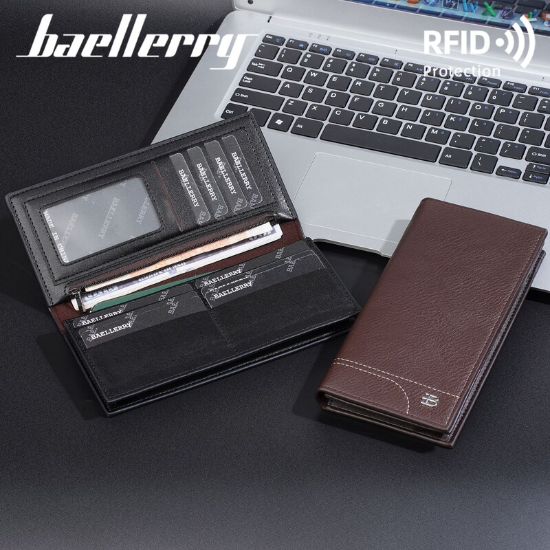 新款baellerry女士长款钱包跨境多卡位钱夹高级感RFID防盗刷皮夹|undefined