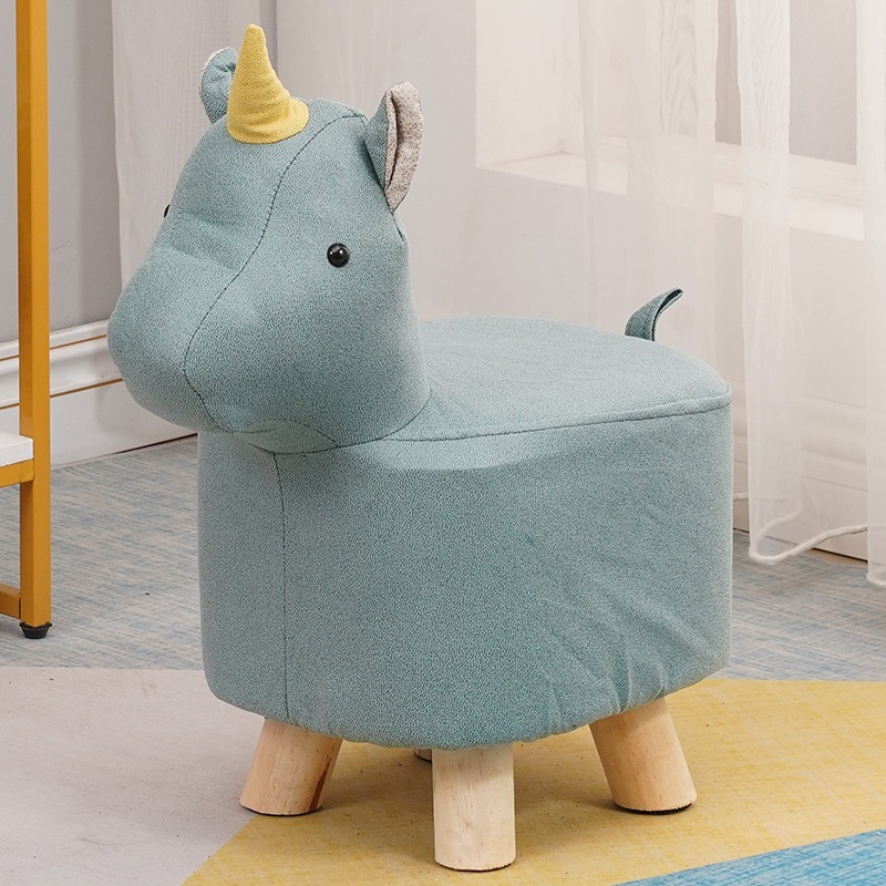 Fábrica directa taburetes para niños taburetes para animales taburetes de madera sólida para cambiar zapatos taburetes creativos pequeños taburetes de casa sala de estar dibujos animados lindos