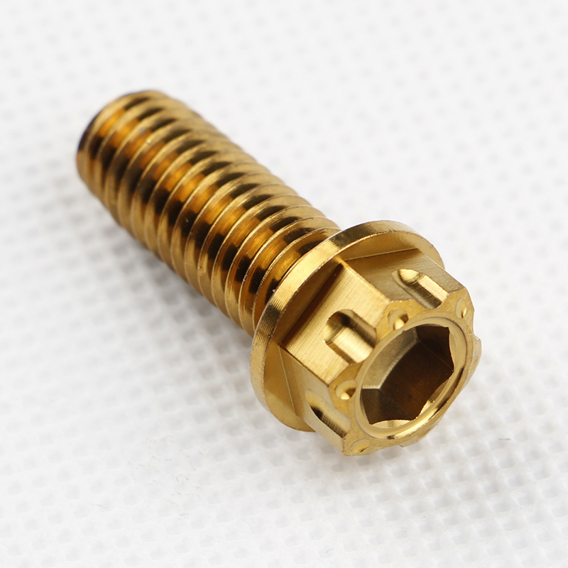 M8 tornillo hexagonal interno y externo 304 acero inoxidable quemado tapa de brida azul tornillo de oro fijación modificado motor eléctrico CNC Seiko