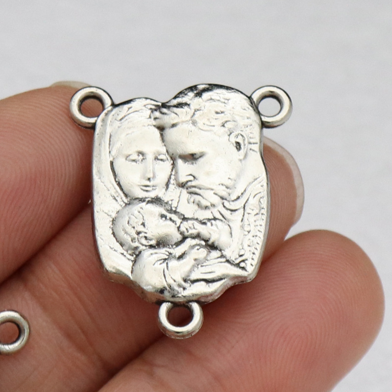 Metal Rosary Necklace Bracelet Connector Three-Way Pendant New Style Jose Family Vintage Jewelry Accessories Small Pendant