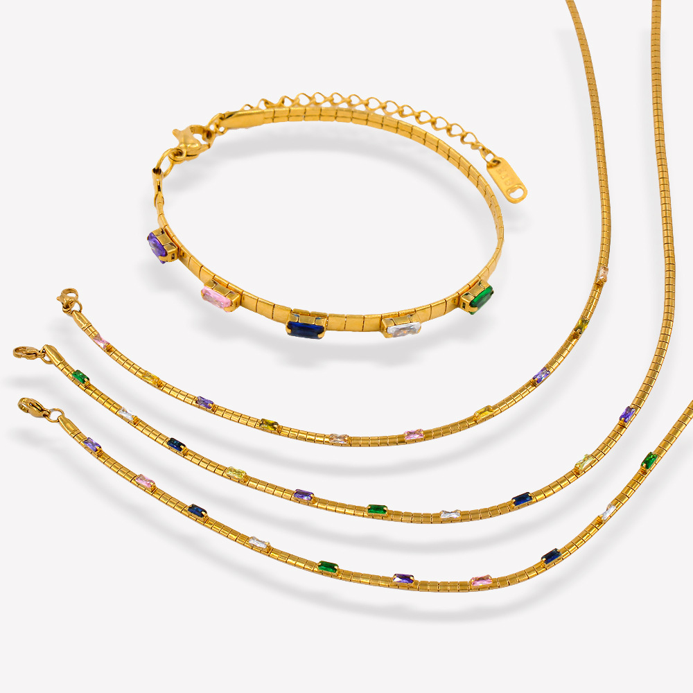 Simple Style Geometric Titanium Steel Plating Bracelets Necklace 1 Piece