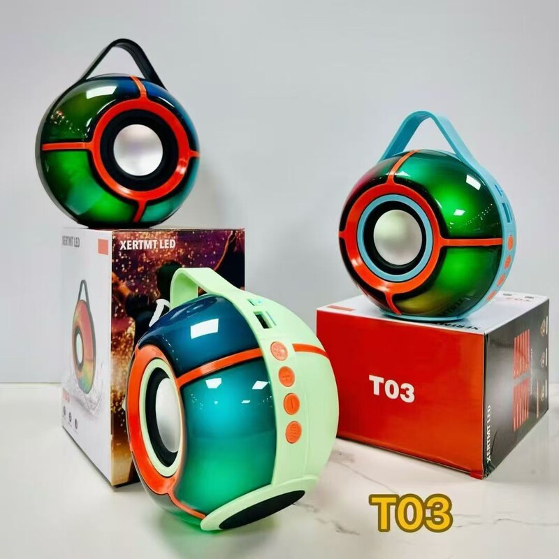 Cross-Border T03 New Product Bluetooth Speaker Portable Rgb Colorful Lights Outdoor Card-Insertable Subwoofer Gift Speaker