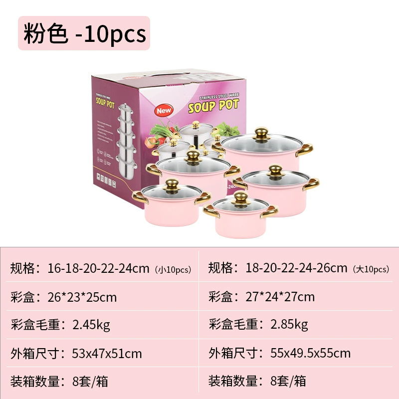 (Cross-border trading), golden electromagnetic universal set stainless steel, 10 pieces