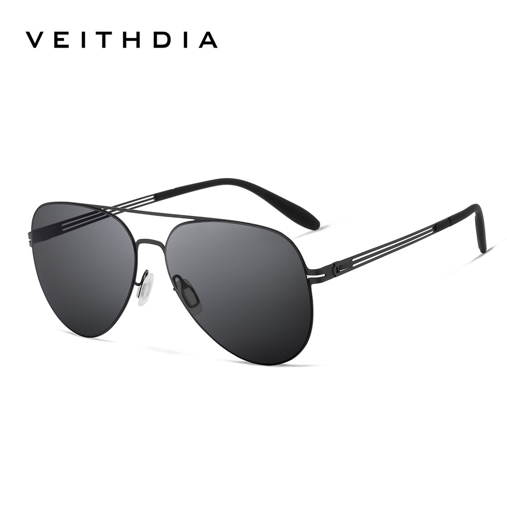 Gafas de aviador con montura redonda para hombre y mujer, acero inoxidable elástico, protección UV polarizada de nailon de alta definición, transmisión en vivo transfronteriza, en stock 8218