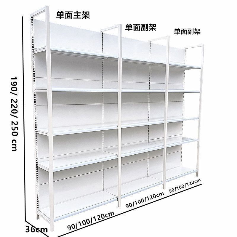 商超货架四柱白色便利店文具店小卖部商店多层加厚置物展示架货架