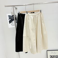 韩国订单秋冬新款宽松复古显瘦慵懒风阔腿裤灯笼裤松紧腰抽绳口袋