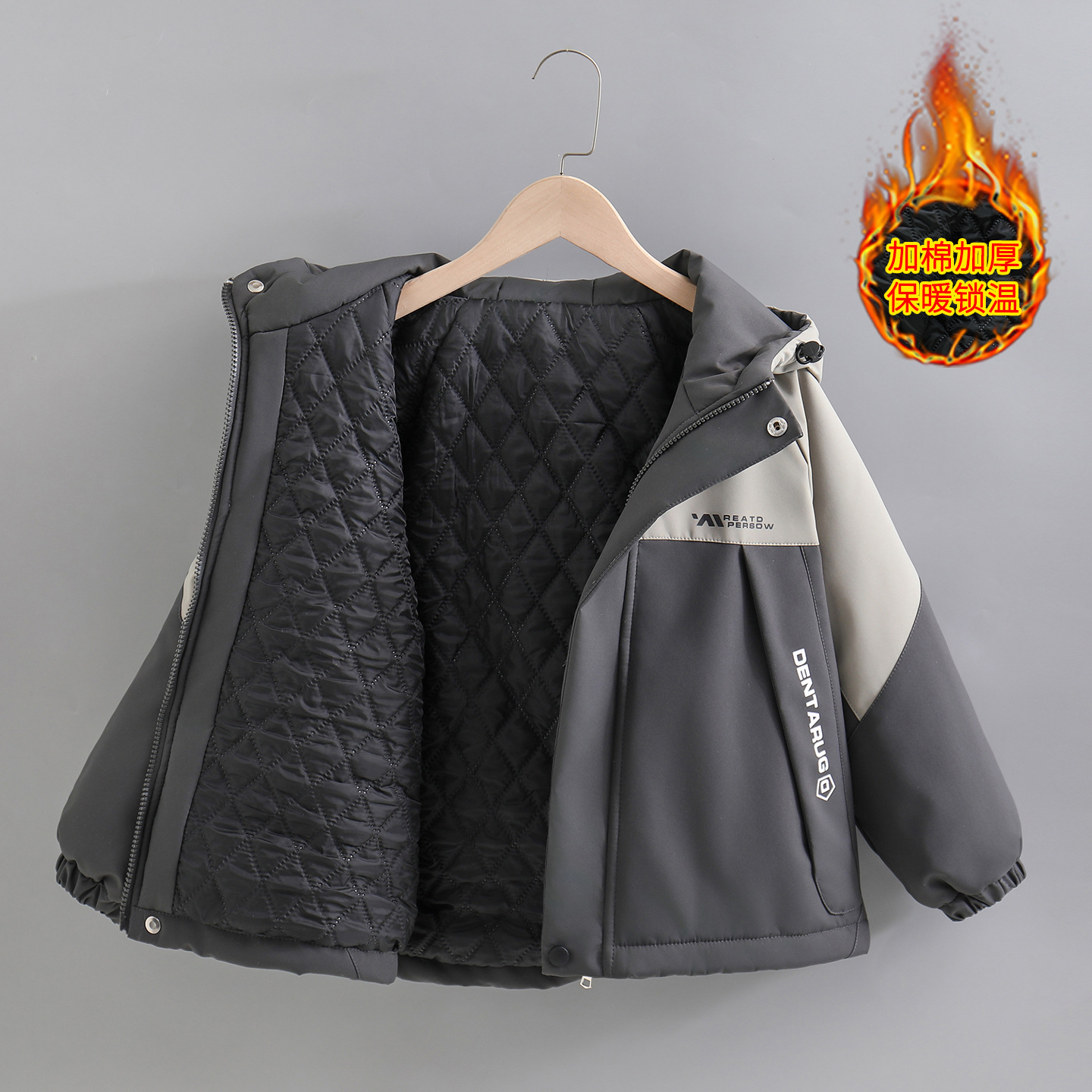 Boys' quilted winter coat, 2026 new style, double-cotton, boys' cotton-padded jacket, parka, warm children's windbreaker.