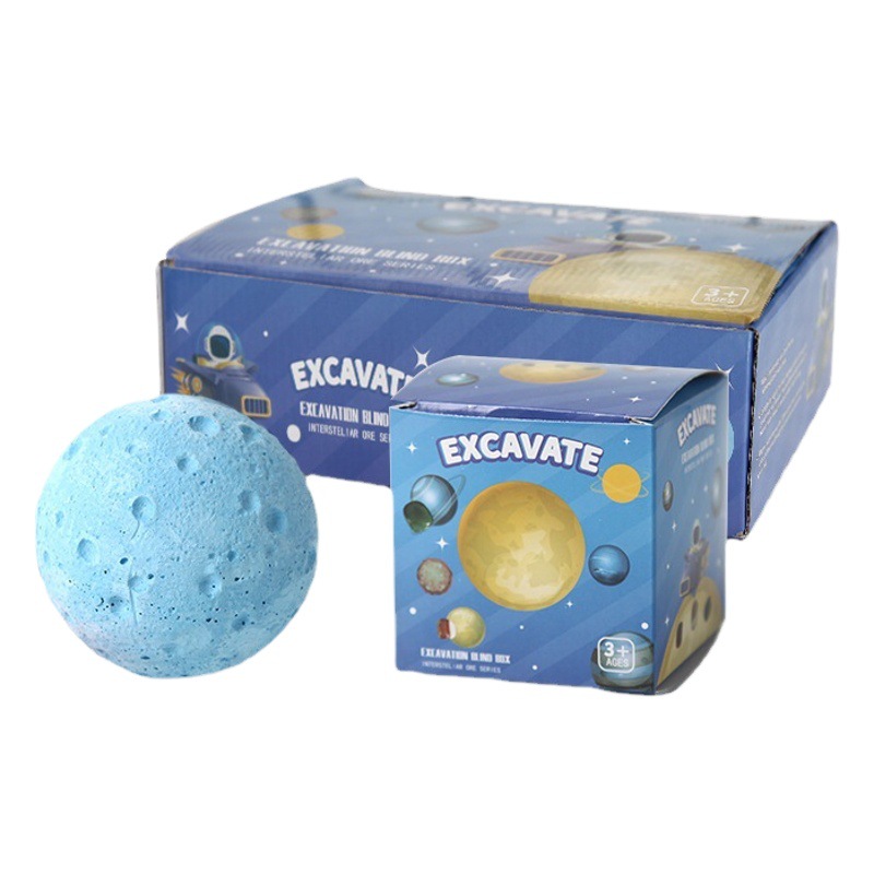 Excavación arqueológica juguete de gemas planeta transfronterizo rompecabezas niños excavación de tesoros planeta hecho a mano yeso caja ciega al por mayor