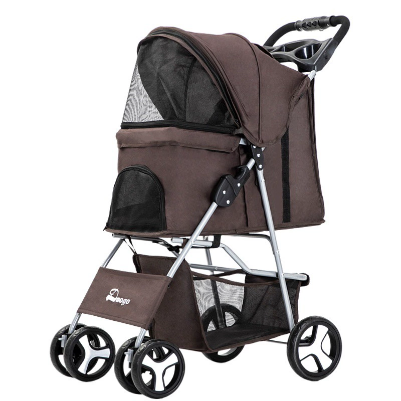 Заводская прямая четырехколесная тележка для домашних животных, тележка для собак, складная тележка для домашних животных, простая в установке, складная удобная тележка