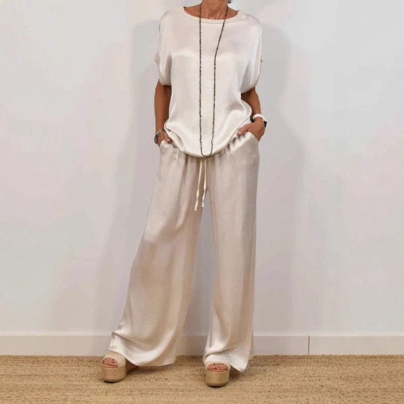 2026 Spring/Summer New Cross-Border Trade Amazon Independent Site Trendy Loose Shirt Wide-Leg Pants Casual Suit