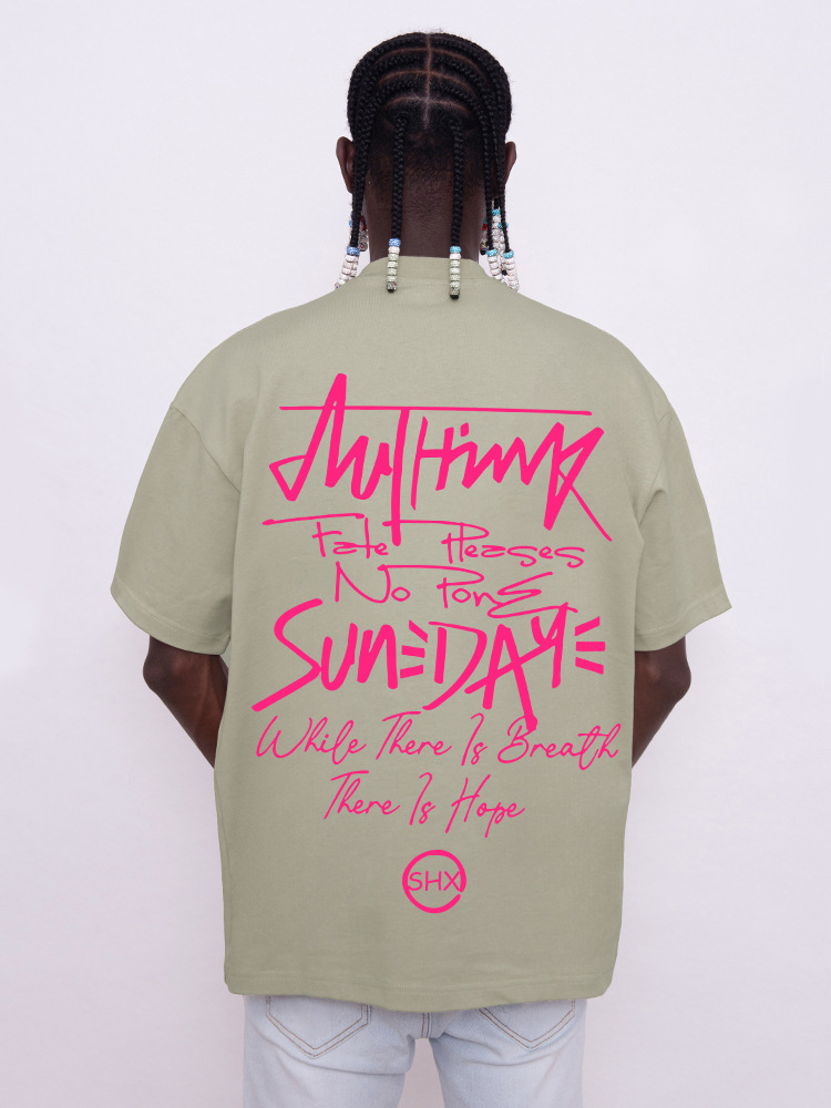 Oversized Graffiti Letter Print T-shirt For Men Graphic Streetwear_voghion.com