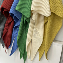 复古针织条纹加大加厚保暖外披复古三角围巾女秋冬装饰披肩围脖