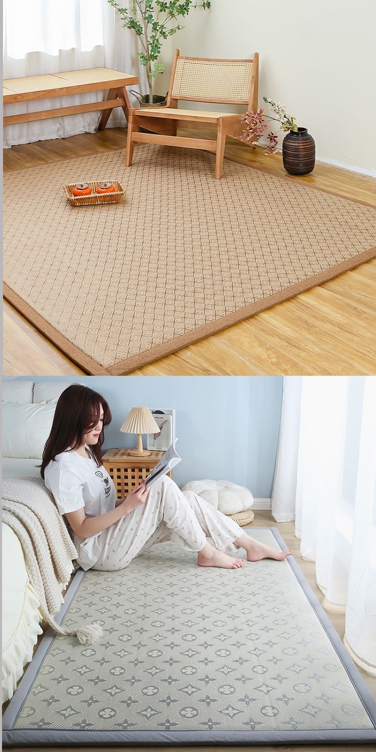 Summer Japanese-Style Cooling Mat for Bay Window, Balcony, Tatami, Straw Mat, Tea Table, Bedside Carpet, Simple Modern Children's Crawling Mat