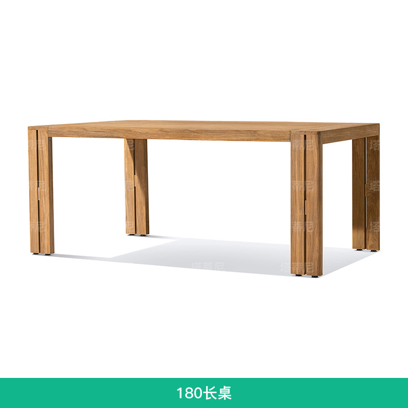 Mesa y silla de teca al aire libre, terraza de jardín al aire libre, muebles impermeables, protección solar, villa, patio, combinación de mesa y silla de madera maciza