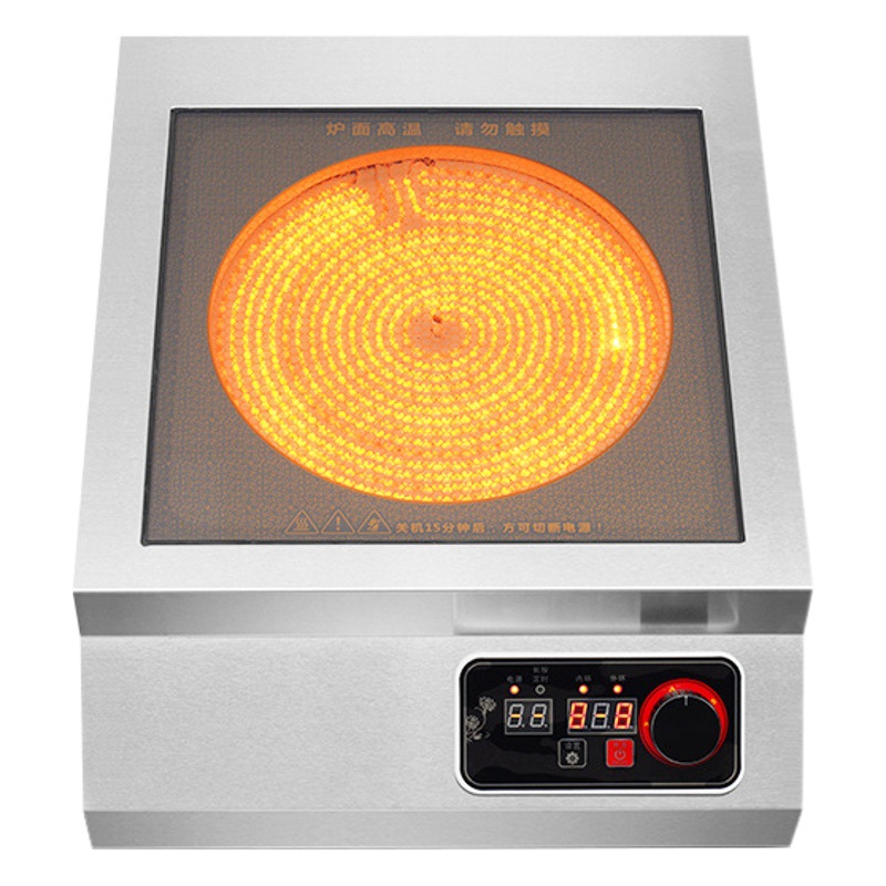 Estufa de cerámica eléctrica comercial de alta potencia, plano de escritorio, cantina de 5000W de vatios, snack bar Oden, estufa de sopa enana 8KW