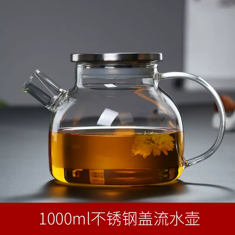 Glass explosion-proof capacious transparent teapot, increased thickness