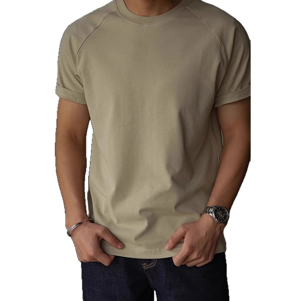 presale American heavyweight 300g cotton raglan sleeve T-shirt short sleeve Xinjiang cotton hydrophilic technology inside the base shirt men