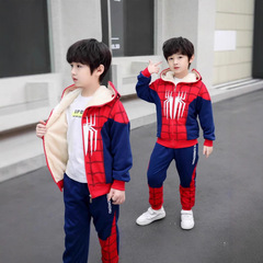 男の子用スパイダーマン子供服冬用ツーピースセット子供用スポーツスーツ子供用春服ベビーウルトラマン服