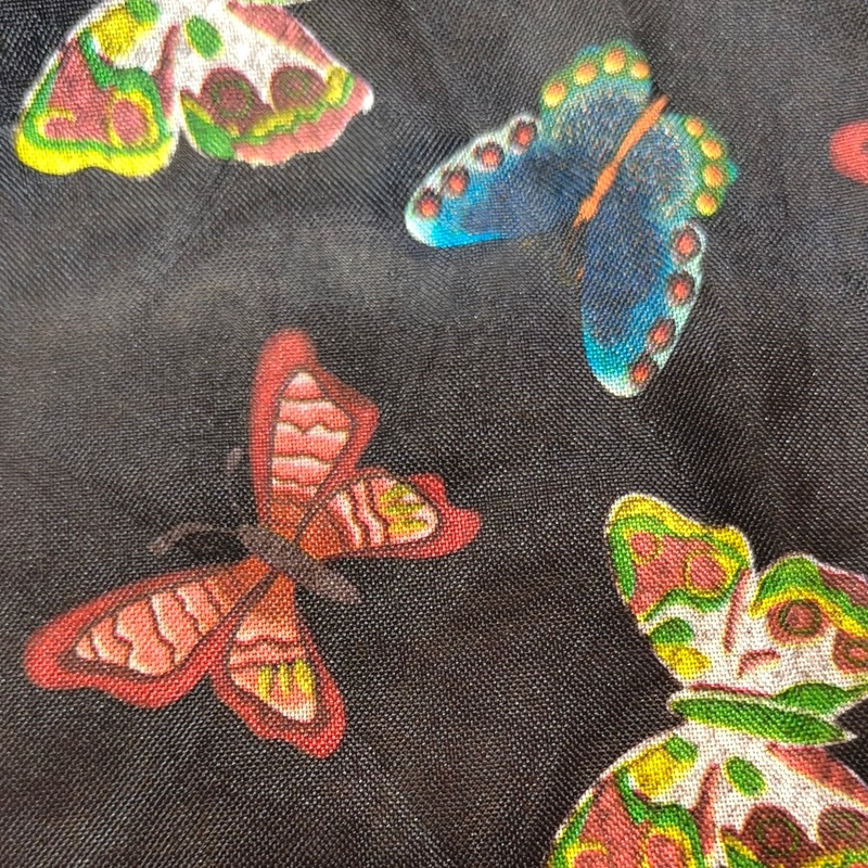 源头工厂 直销600D牛津布 涤纶布印花 蝴蝶黑底 现货