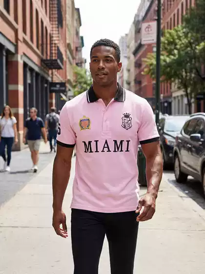New Short-sleeved Polo Shirt Men's Cross-border Classic Pink Sports Casual Cotton Slim-fit plus size Short-sleeved Lassel T-shirt