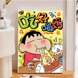 Crayon Xiaoxin cross stitch 2024 New thread embroidery children's cartoon bedroom simple handmade embroidery handmade hanging painting