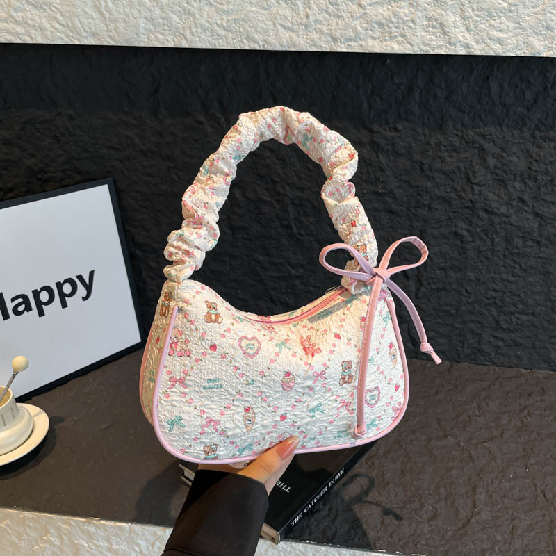 Bolsos lindos bajo las axilas bolsas de palo 2025 nuevos dulces muñecas de dibujos animados bolsas de hombro multifuncional bolsas de estudiantes casuales