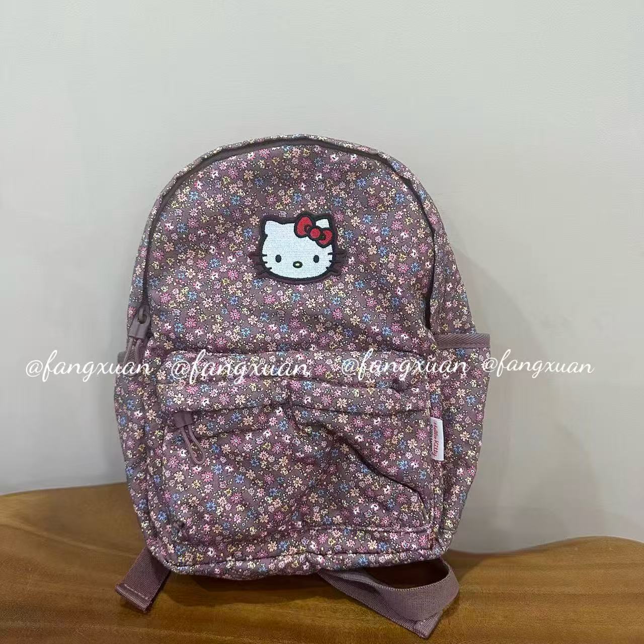 Cross-Border New Children's Kitty Pattern Floral Backpack, Fashionable Female Student School Bag, Cute Backpack
